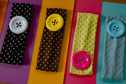 Whimsy Button Headband (6 Options)