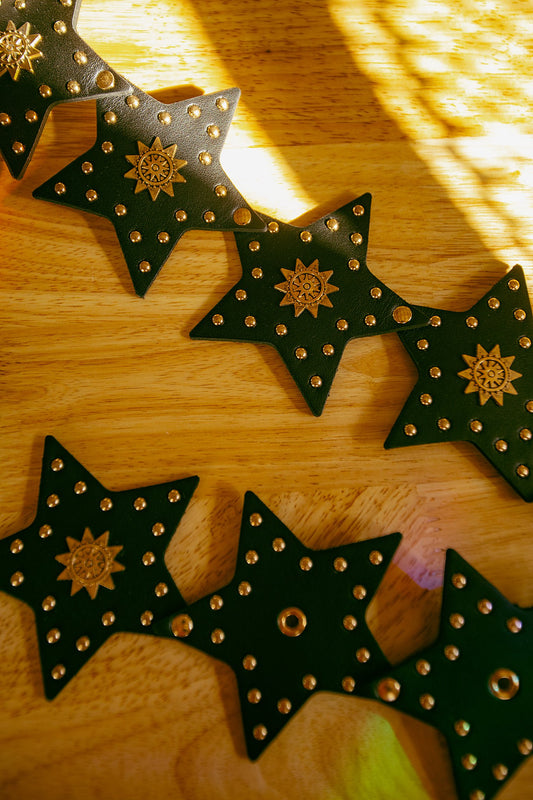 Studded Stars Vegan Leather Belt