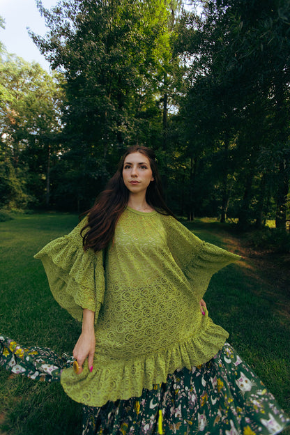 Granny's Ruffle Tunic Matcha