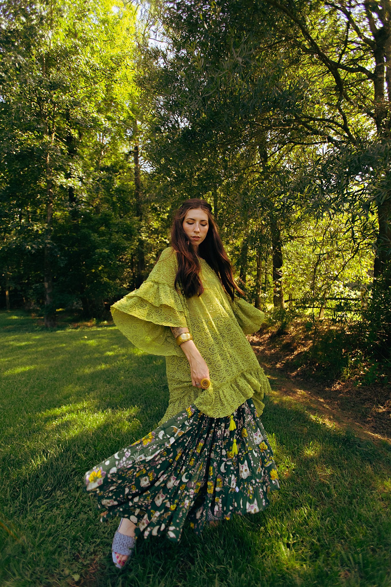Granny's Ruffle Tunic Matcha