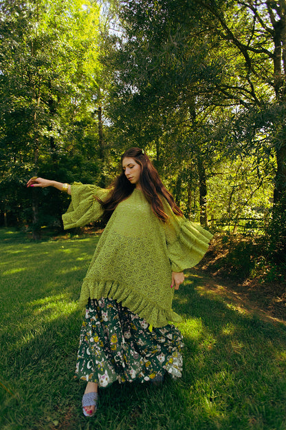 Granny's Ruffle Tunic Matcha