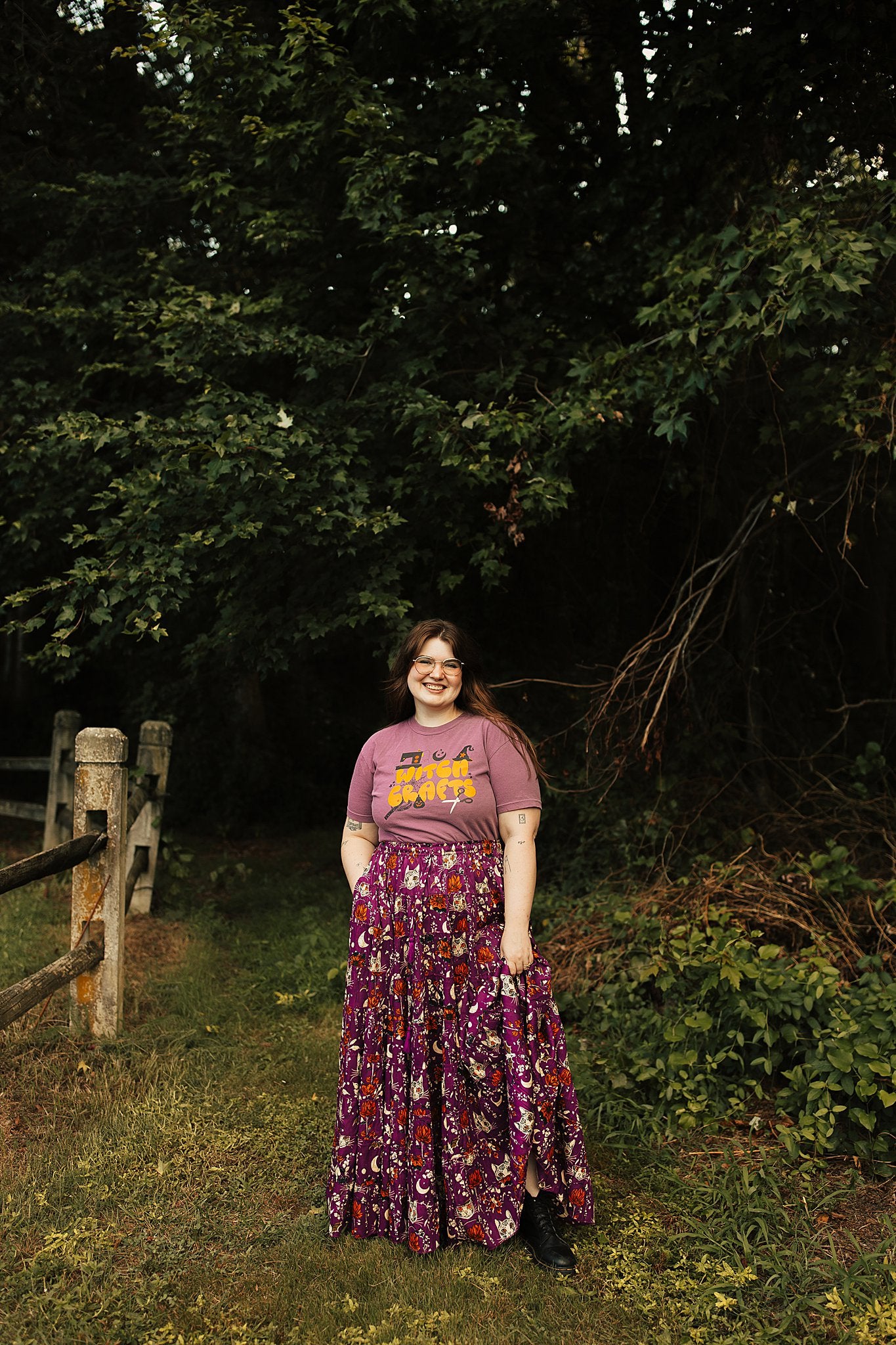 Celestial Cat Skirt Purple