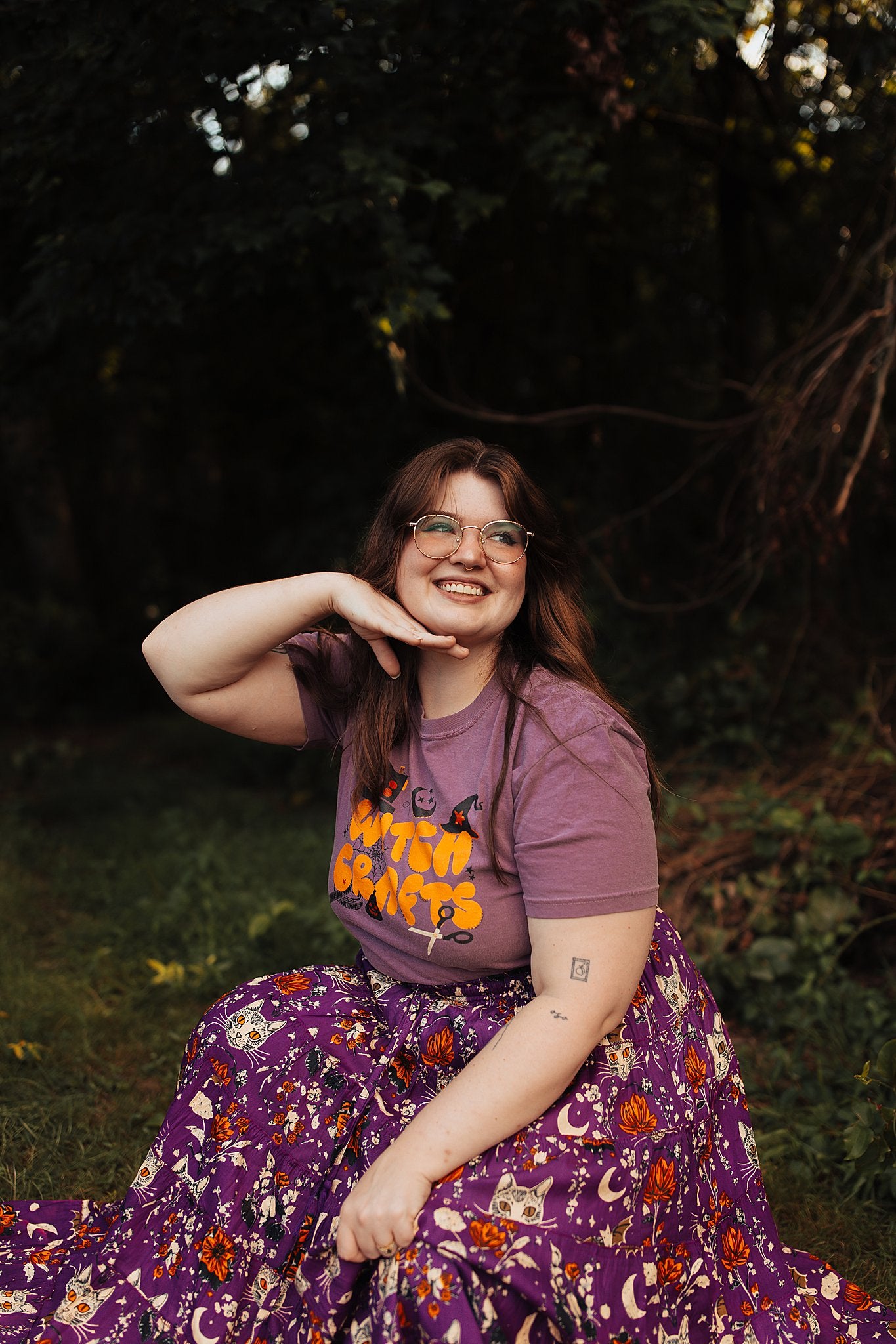 Celestial Cat Skirt Purple