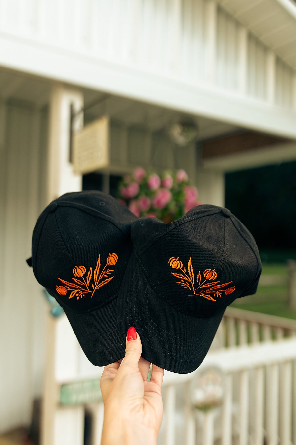 Retro Pumpkin Embroidered Cap