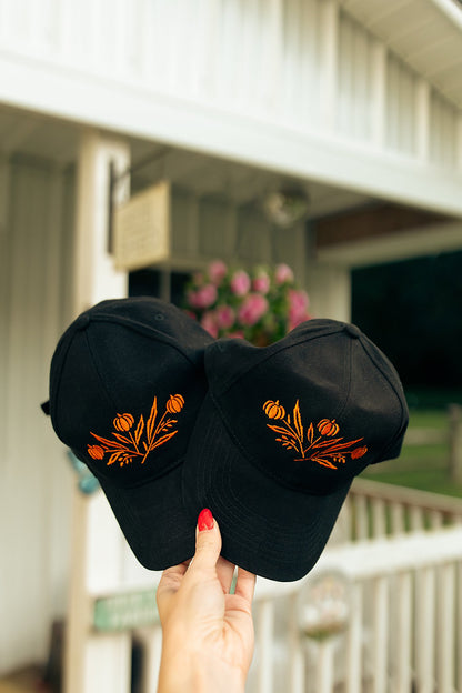 Retro Pumpkin Embroidered Cap