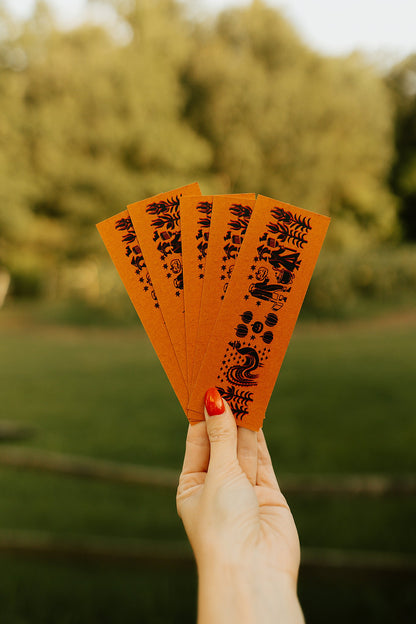 Retro Inspired Bookmark - Farmer Halloween