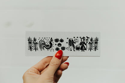 Retro Inspired Bookmark - Farmer Halloween