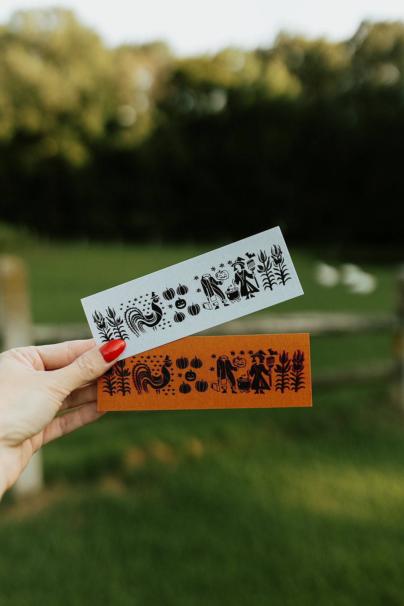 Retro Inspired Bookmark - Farmer Halloween