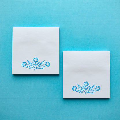 Blue Floral Sticky Notepad