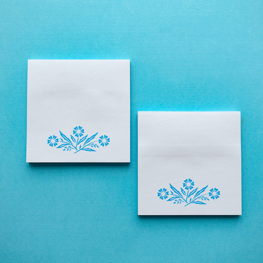 Blue Floral Sticky Notepad
