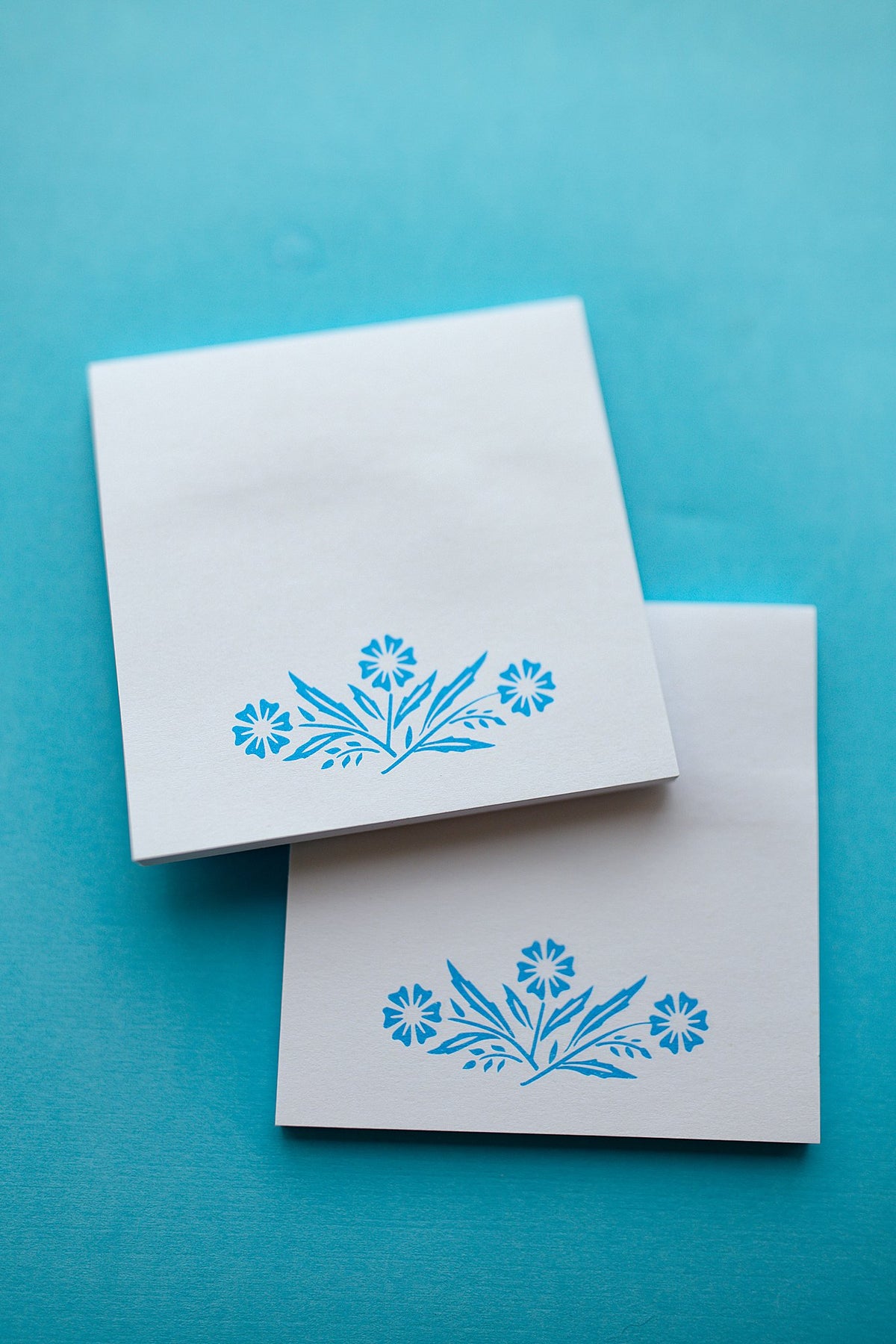 Blue Floral Sticky Notepad