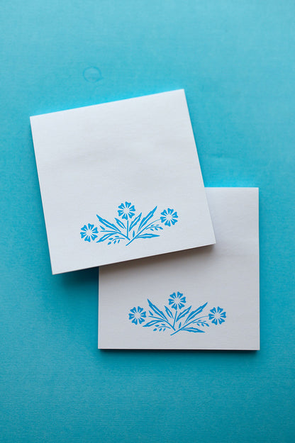 Blue Floral Sticky Notepad