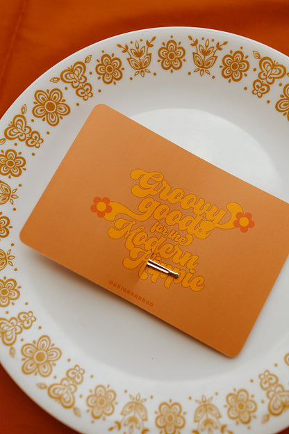 Orange Retro Floral Hair Clip