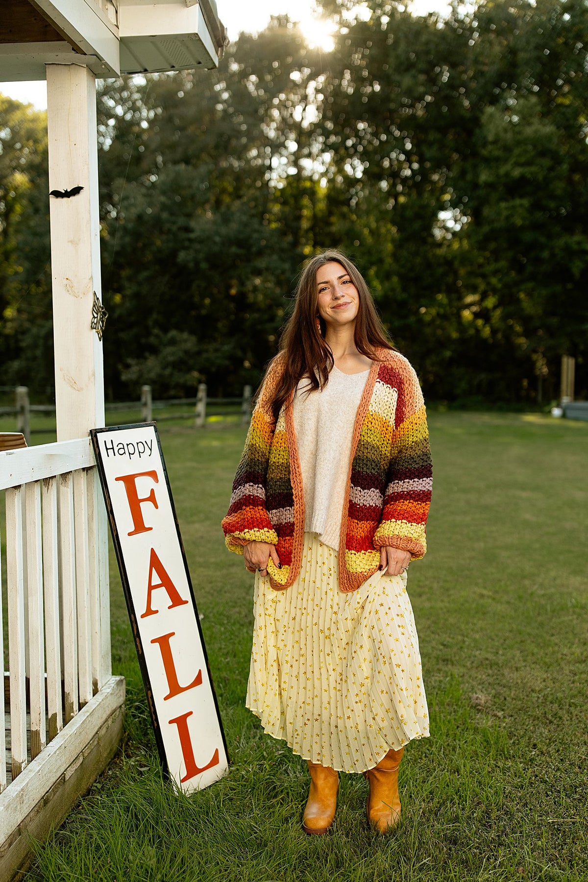Rainbow Hand-Crochet Open Cardigan