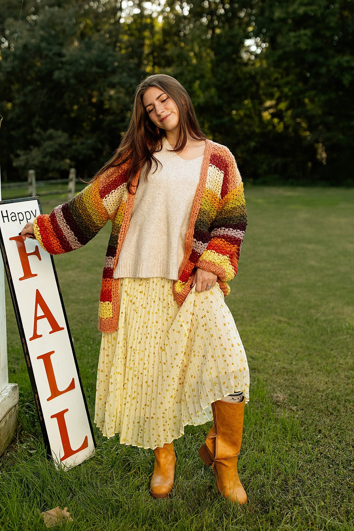 Rainbow Hand-Crochet Open Cardigan