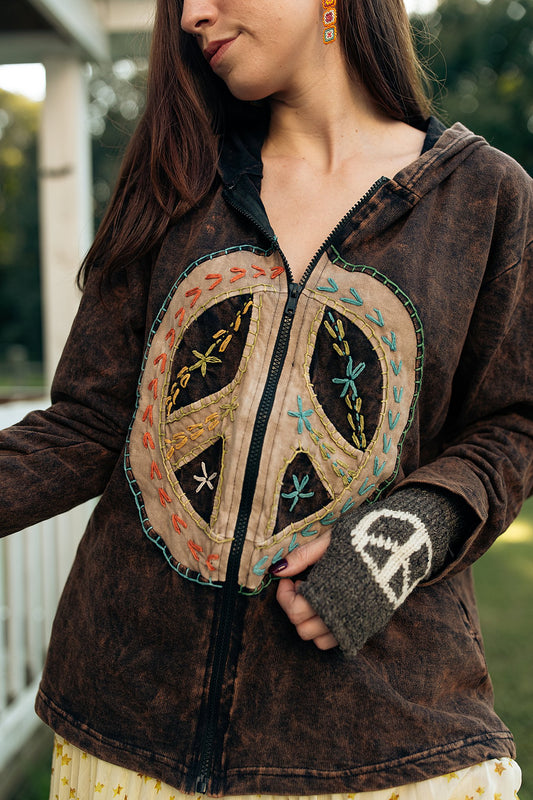Peace Sign Patch Jacket