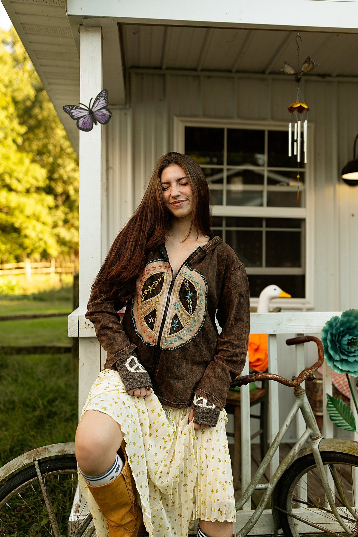 Peace Sign Patch Jacket