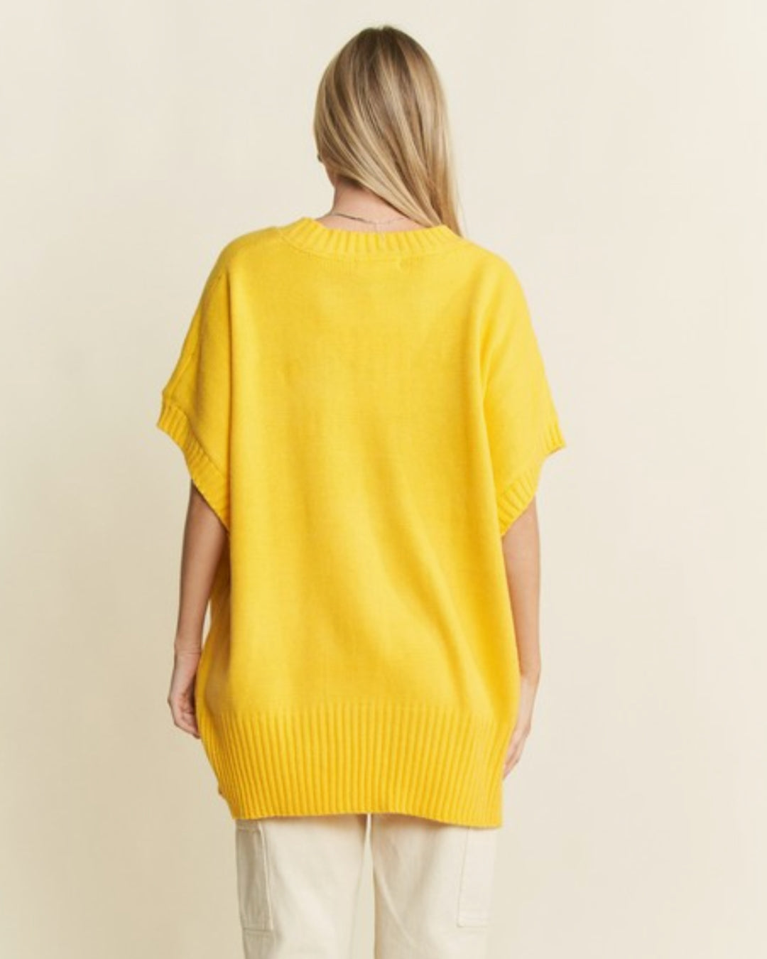 Short Sleeve Smile Oversized Knit Top 2/25