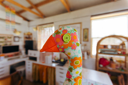 Flower Power Goose Stuffy Handmade