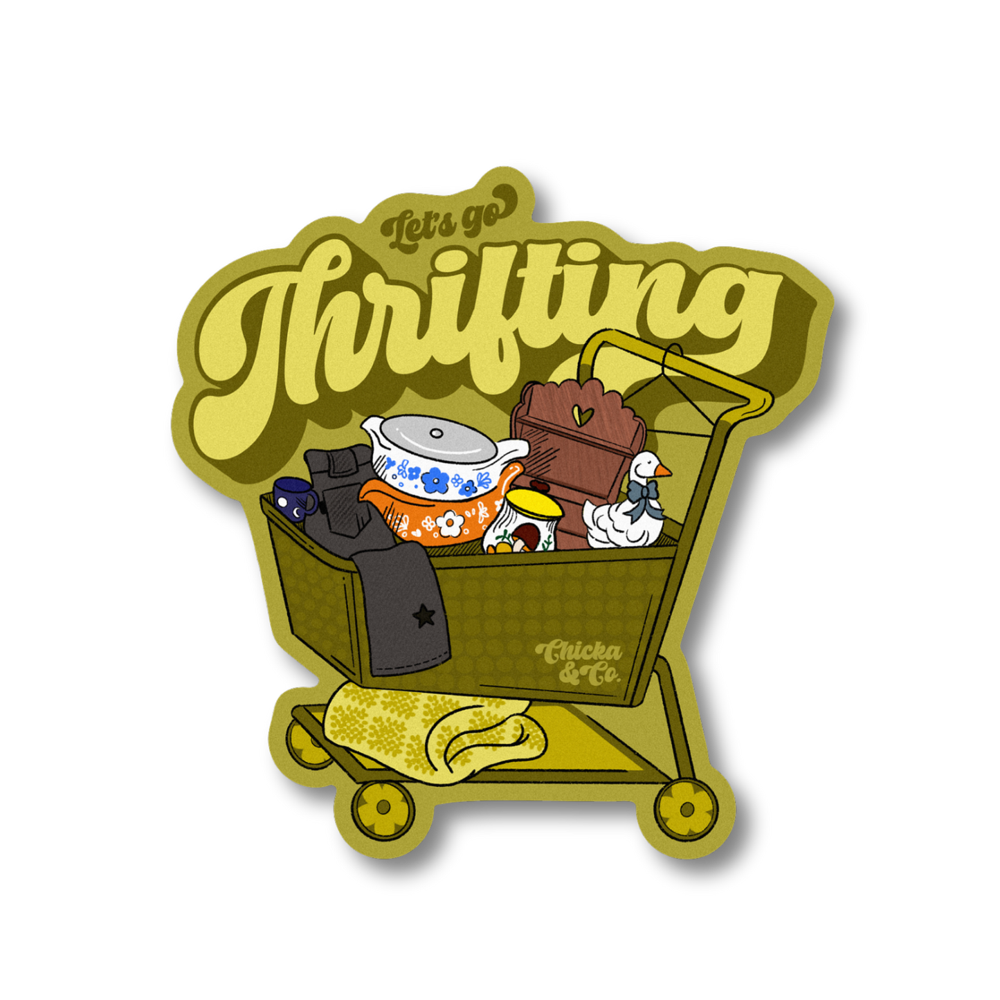 Let's Go Thrifting Vinyl Sticker