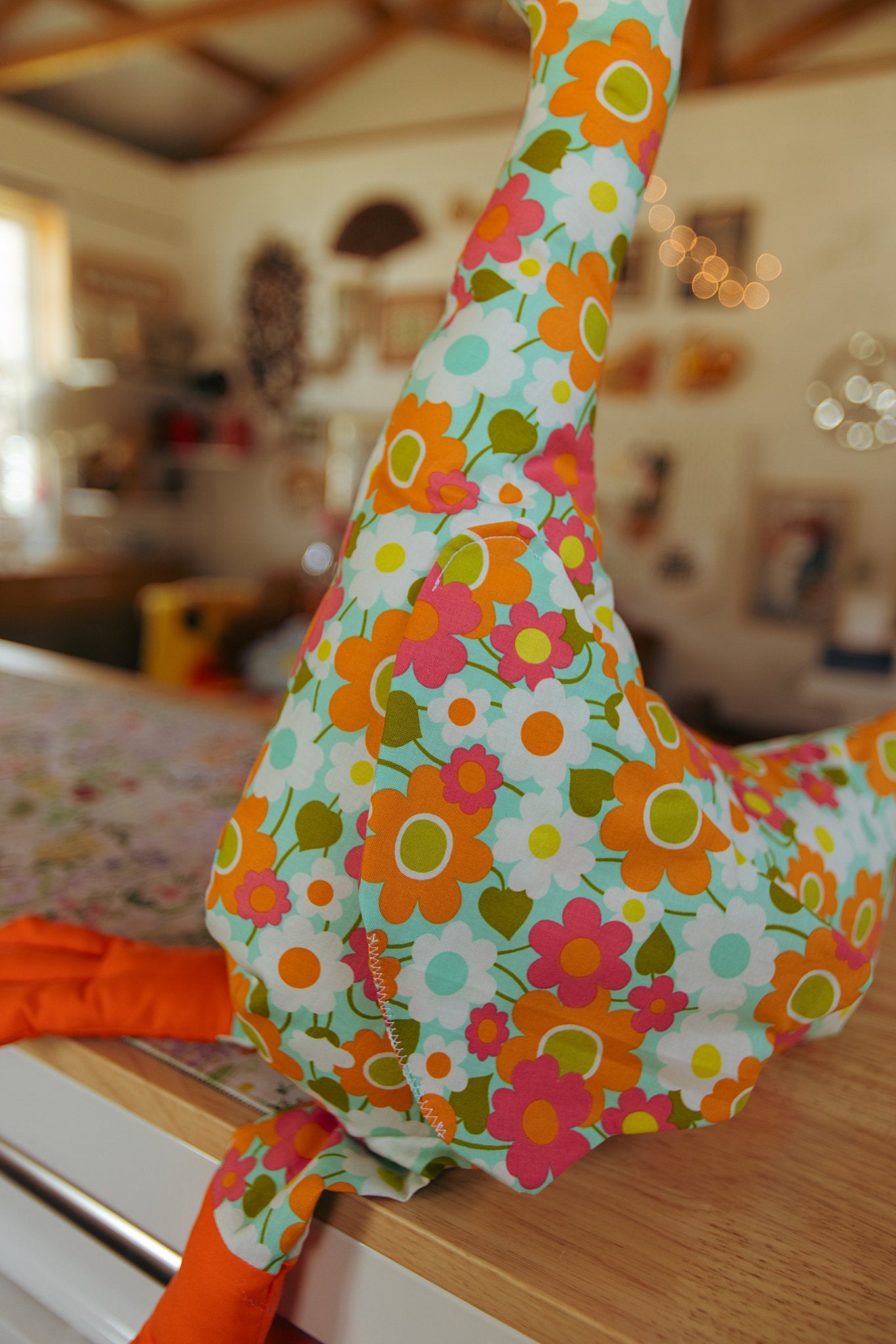 Flower Power Goose Stuffy Handmade