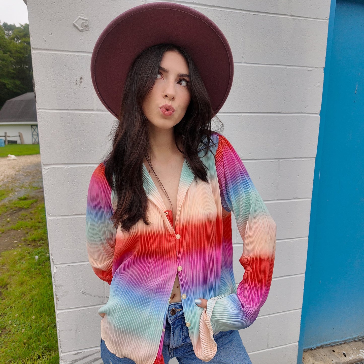 Sunset Ombré Flowy Top
