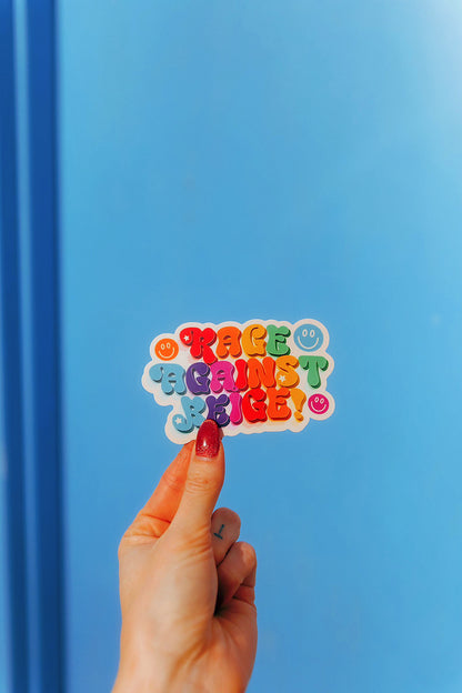 Rage Against Beige Vinyl Sticker