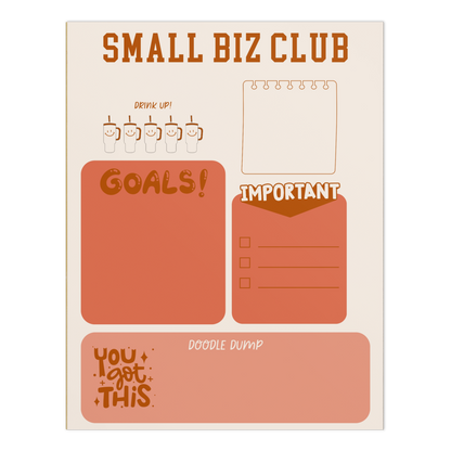 Small Biz Club Notepad Red