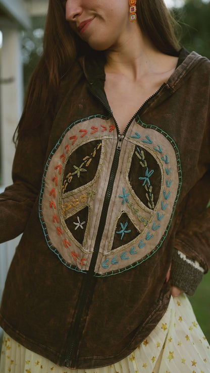 Peace Sign Patch Jacket