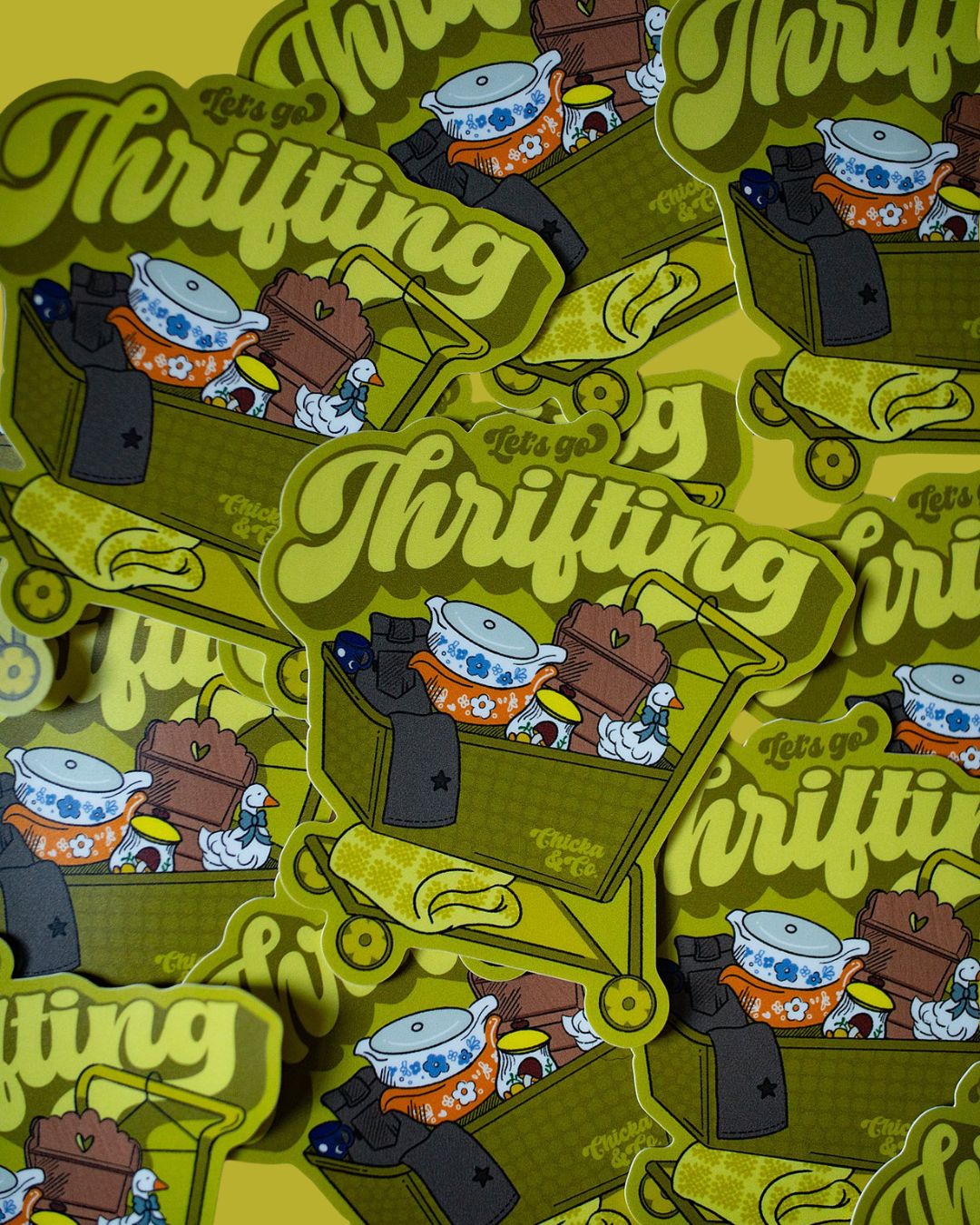 Let's Go Thrifting Vinyl Sticker