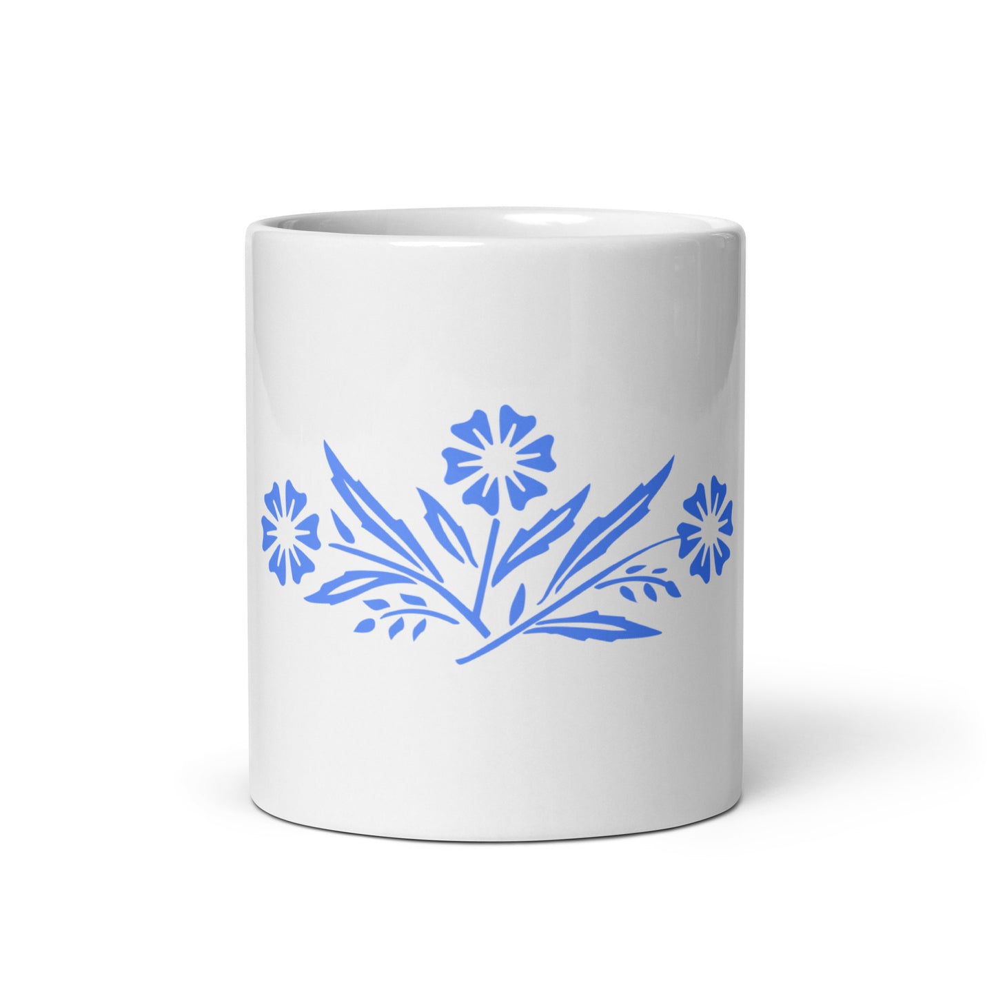 Blue Retro | White glossy mug