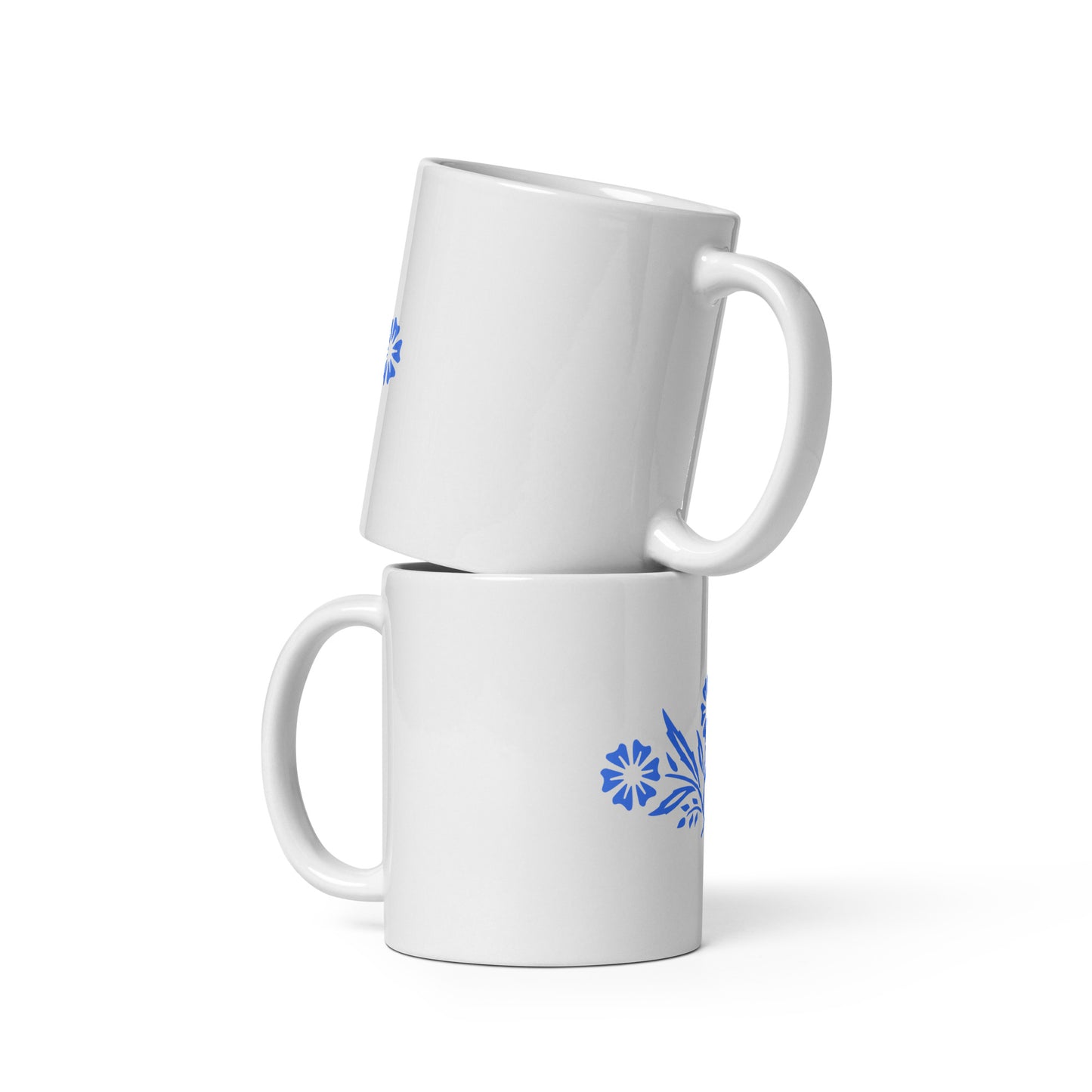 Blue Retro | White glossy mug