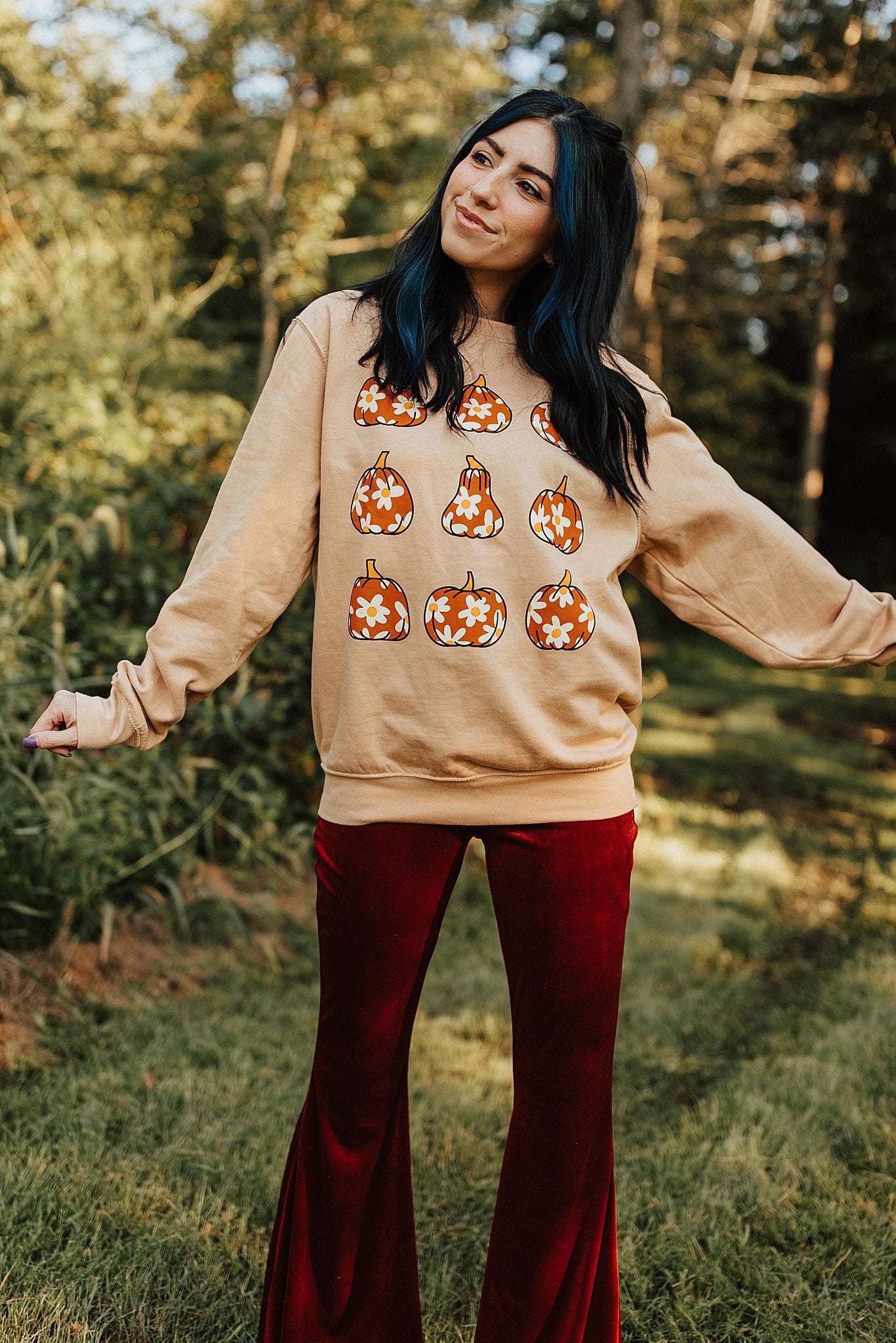 Daisy Pumpkin Sweatshirt