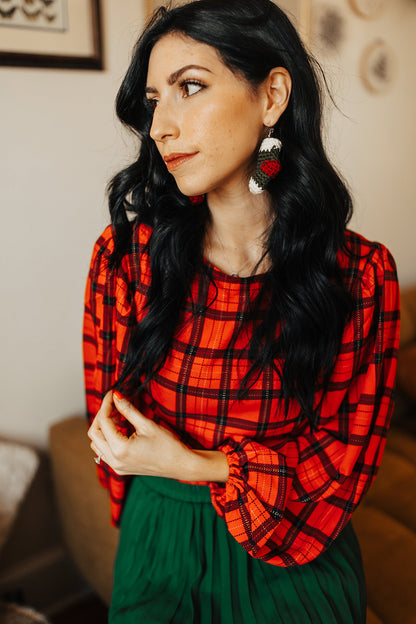 Christmas Stocking Crochet Earrings