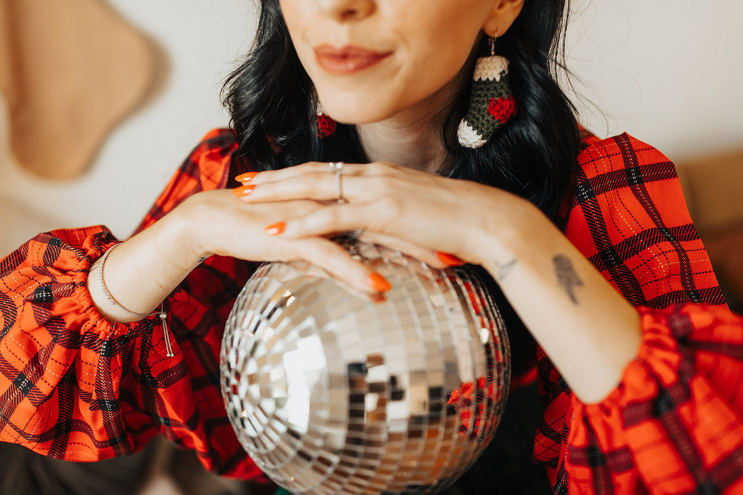 Christmas Stocking Crochet Earrings